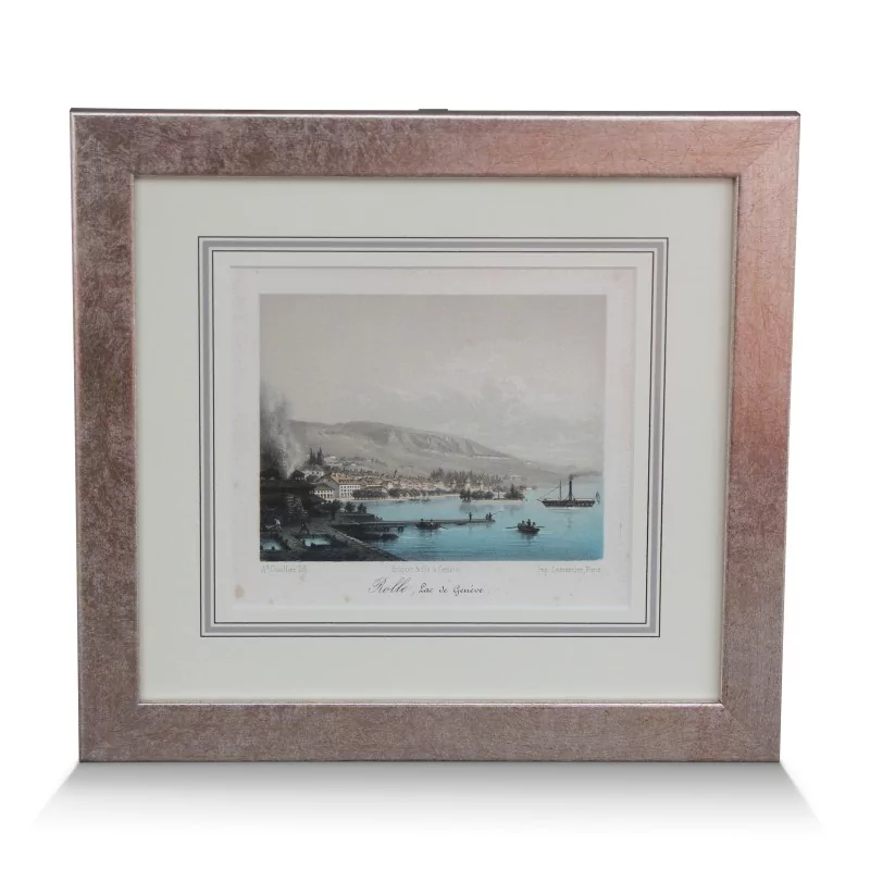 A work \"Briquet fils in Geneva, Rolle, Lake Geneva\" signed Cuvillier and Lemercier. - Moinat - Prints, Reproductions